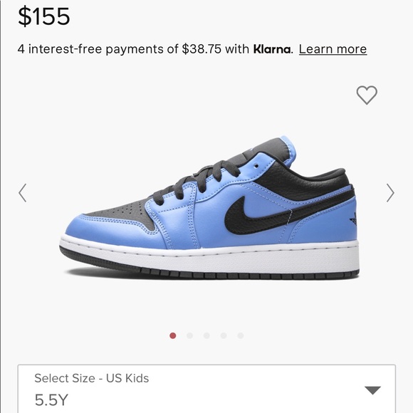 AIR JORDAN 1 LOW GS University Blue / Black - Picture 2 of 15